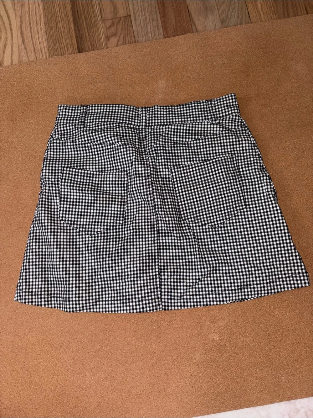 J. Crew Black and White Gingham Mini Skirt